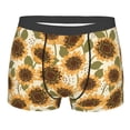 thumbnail image 1 of Yiaed Autumn Sunflowers Print Men's Soft Cotton Boxer Shorts Breathable Boxers Underwear Moisture-Wicking Underwear Stretch Boxer Briefs for Man-Large, 1 of 5