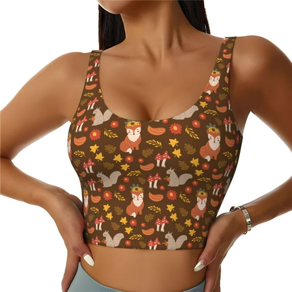 Yiaed Autumn Thanksgiving Print Ladies Waistcoat Women Sports Vest Vest Sports Women Sports Top Yoga Vest for Women-X-Large