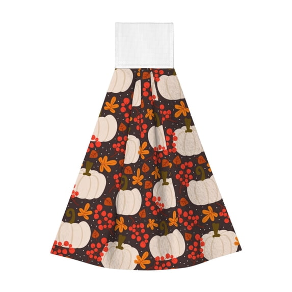 Yiaed Autumn White Pumpkin Print Coral Velvet Wipes Absorbent Wipes Cleaning Cloths Household Table and Dish Wiping Cloths