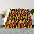 thumbnail image 1 of Yiaed Autumn With Leaves Print Blanket Throw Blanket Soft Cozy Flannel Blanket for Home Bed Sofa Couch Chair-80"x60", 1 of 6