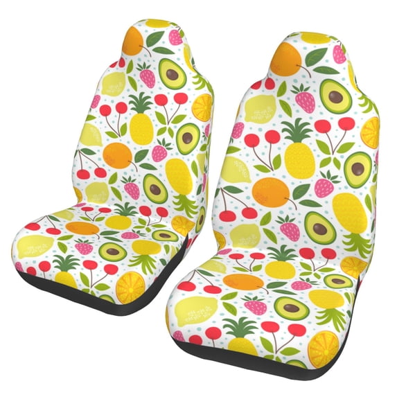 Yiaed Avocado And Pineapple Print Car Seat Covers,Universal Auto Seats Protector Fits for Car,SUV Sedan,Truck,Automotive Seat Covers & Accessories(Two packs)