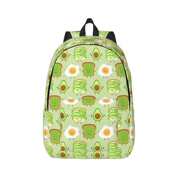 Yiaed Avocado And Toast Print Backpack, Premium Laptop Backpack, Travel Backpack for Women, Lightweight Backpacks, Comfortable Back Pack-Medium