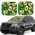 thumbnail image 1 of Yiaed Avocado Green Striped Print Car Front Windshield Sun Shade,Foldable Anti-UV Car Sunshade for Front Window for Most Vehicles-Small, 1 of 5