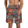 thumbnail image 1 of Yiaed BBQ Icons Print Men's Swim Trunks with Lining Quick Dry Sports Shorts Beach Shorts Boardshorts-X-Large, 1 of 5