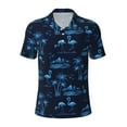 thumbnail image 1 of Yiaed BLUE Flamingo BirdsPrint Men's Short Sleeve Polo Shirt,Golf Polo for Men Three-Button Golf Shirt Athletic Casual Collared T-Shirt- 4X-Large, 1 of 7
