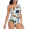 thumbnail image 1 of Yiaed Back To School A Print Women One Piece Swimsuits Tummy Control One Shoulder Bathing Suits Pattern Ruffle Swimwear-Large, 1 of 8