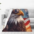 thumbnail image 1 of Yiaed Bald Eagle Pilot Pattern Fleece Throw Blanket,Fleece Throw Blankets for Couch & Bed All Season Use -80"x60", 1 of 4
