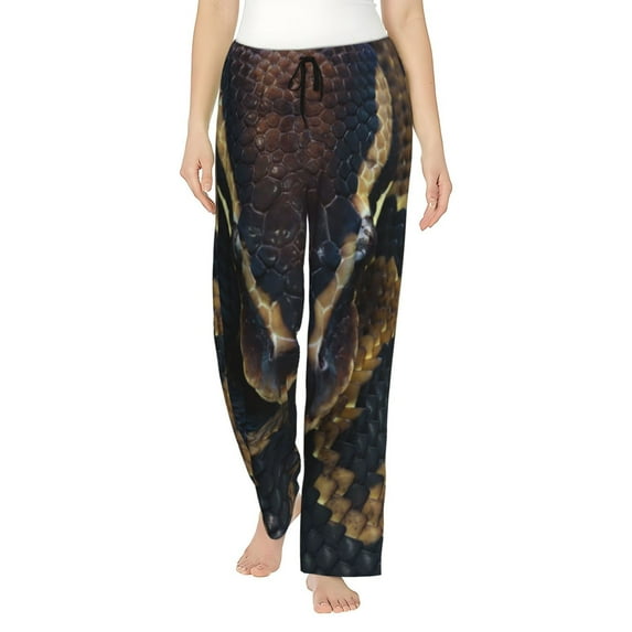Yiaed Ball Phyton Snake Print Womens Lounge Pants, Loose PJ Bottoms, Long Pajama Pants for Women-Medium