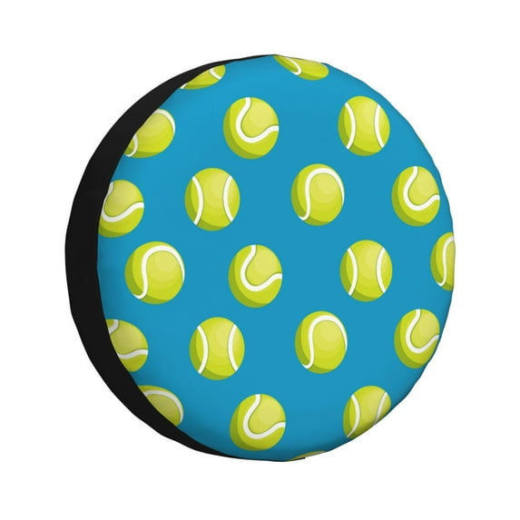 Yiaed Ball Tennis Print Tire Wheel Cover, Waterproof Spare Tire Cover Fit for Jeep, Truck,Trailer, RV, SUV, Camper and Most Vehicle-15 inch