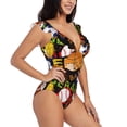 thumbnail image 1 of Yiaed Balls Print Women's Ruffled One Piece Swimsuit V Neck Swimwear Slimming Monokini for Woman-XX-Large, 1 of 8