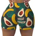thumbnail image 1 of Yiaed Banana And Avocado Print Women's Athletic Shorts Running Shorts Sporty Short High Waisted Elastic Workout Shorts for Yoga Gym Running & Sports -Small, 1 of 6