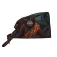 thumbnail image 1 of Yiaed Banana Leaf Meditating Gorilla Print Turban Hat for Women Men Comfortable Adjustable Cleaning Working Cap with Sweatband, 1 of 4