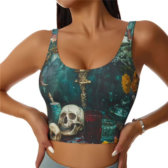 Yiaed Baroque Floral Still Life Print Ladies Waistcoat Women Sports Vest Vest Sports Women Sports Top Yoga Vest for Women-X-Large