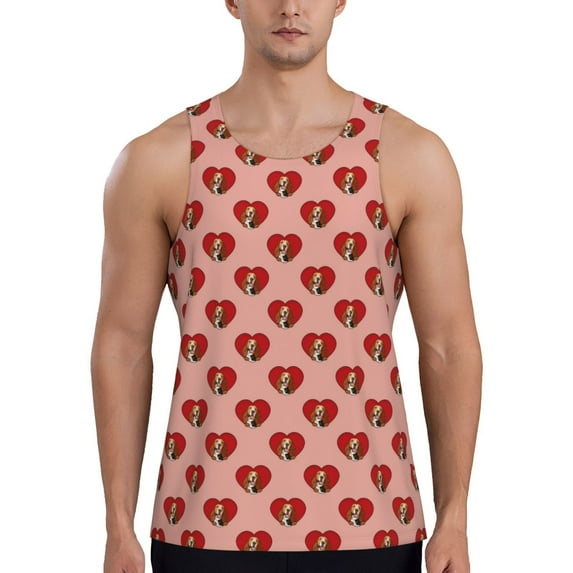 Yiaed Basset hound dog with paw Print Mens Compression Shirt Slimming Body Shaper Vest Workout Tank Tops Abs Abdomen Undershirts-Small