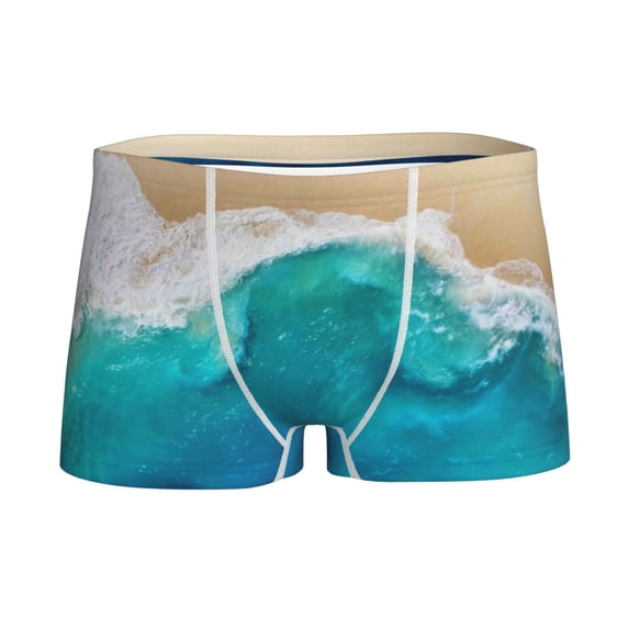 Yiaed Beach Print Boys' Boxer Briefs Cotton Casual Stretch Comfort Boys Boxers - Kids Boxer Briefs Underwear for Boys (6-18)-XX-Small