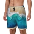 thumbnail image 1 of Yiaed Beach Print Mens Swim Trunks Bathing Suit Compression Liner Beach Swim Shorts Swimwear Quick Dry Zipper Pocket No-Chafing Board Short-X-Large, 1 of 6