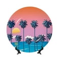 thumbnail image 1 of Yiaed Beach with Palm Trees Print Bone China Decorative Plate Ceramic Dinner Plates Art Crafts with Display Stand-6in, 1 of 6