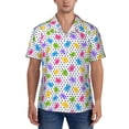 thumbnail image 1 of Yiaed Bear And Polka Dot Print Hawaiian Shirt for Men Short Sleeve Button Down Shirts Beach Shirts for Men-Large, 1 of 5