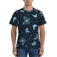 thumbnail image 1 of Yiaed Beautiful Butterflies Print Mens Short Sleeve Tight Fit T-Shirt, Crewneck Casual Tee-Medium, 1 of 5