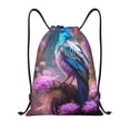 thumbnail image 1 of Yiaed Beautiful Flower Blue Bird Print Drawstring Bags Drawstring Backpack Bulk String Back Pack Gym Sport Bag-Medium, 1 of 5