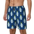 thumbnail image 1 of Yiaed Beautiful King Penguin Pattern Print Mens Swim Trunks Bathing Suit Compression Liner Beach Swim Shorts Swimwear Quick Dry Zipper Pocket No-Chafing Board Short-XX-Large, 1 of 6