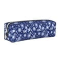 thumbnail image 1 of Yiaed Beautiful Snowflake Butterfly Print Leather Pencil Case - Leather Pen Pencil Holder - Elegant & Practical Pencil Pouch for Work & Office, 1 of 7