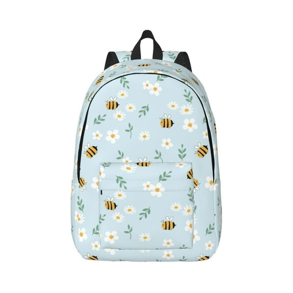 Yiaed Bee Flower Print Backpack, Premium Laptop Backpack, Travel Backpack for Women, Lightweight Backpacks, Comfortable Back Pack-Small