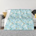 thumbnail image 1 of Yiaed Bee Flower Print Blanket Throw Blanket Soft Cozy Flannel Blanket for Home Bed Sofa Couch Chair-80"x60", 1 of 6