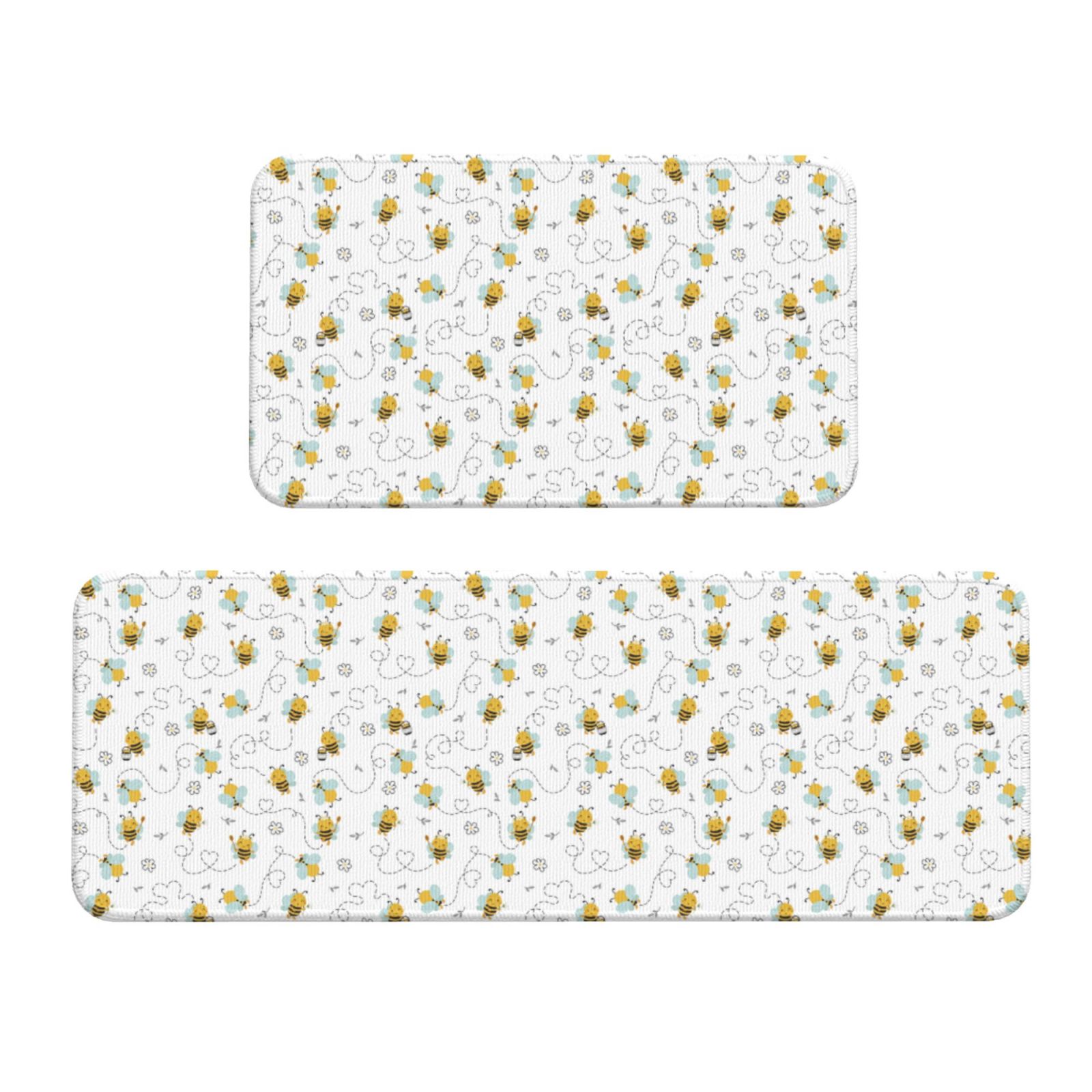 Bee Kitchen Rug Yiaed Bee Kitchen Rugs Sets of 2 Kitchen Mats Cushioned Anti Fatigue ...