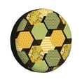 thumbnail image 1 of Yiaed Bee honey Print Tire Wheel Cover, Waterproof Spare Tire Cover Fit for Jeep, Truck,Trailer, RV, SUV, Camper and Most Vehicle-17 inch, 1 of 6