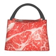 thumbnail image 1 of Yiaed Beef Steaks Print Lunch box lunch bag Portable Insulated Lunch Box for Women Men Cooler Tote Bag with Front Pocket for Work Picnic Travel, 1 of 1