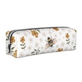 thumbnail image 1 of Yiaed Bees And Flowers Print Leather Pencil Case - Leather Pen Pencil Holder - Elegant & Practical Pencil Pouch for Work & Office, 1 of 7