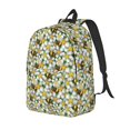 thumbnail image 1 of Yiaed Bees and Flower Print Print Laptop Backpack Travel Canvas Backpack Vintage Aesthetic Backpack for School Knapsack Backpack Backpack for School-Small, 1 of 5