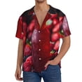 thumbnail image 1 of Yiaed Berry Infused Refreshment Print Mens Casual Wrinkle Free Shirts Short Sleeve Button Down Summer Stretch Dress Shirt-4X-Large, 1 of 5