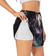 thumbnail image 1 of Yiaed Bird 3 Print Women's Running Shorts with Liner 3 Zipper Pockets Elastic Workout Athletic Gym Yoga Shorts-Small, 1 of 7