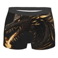 thumbnail image 1 of Yiaed Black And Gold Fire Dragon Print Men's Soft Cotton Boxer Shorts Breathable Boxers Underwear Moisture-Wicking Underwear Stretch Boxer Briefs for Man-XX-Large, 1 of 5