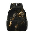 thumbnail image 1 of Yiaed Black And Gold Fire Dragon Print School Backpack College Backpack Daypacks for Students High School Spacious and Durable Daypack for Work and Travel-One Size, 1 of 6