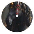 thumbnail image 1 of Yiaed Black And Gold White Horse Print Christmas Tree Skirt , Tree SkirtsTree Mat for Christmas Winter Holiday Indoor Decorations-30", 1 of 7