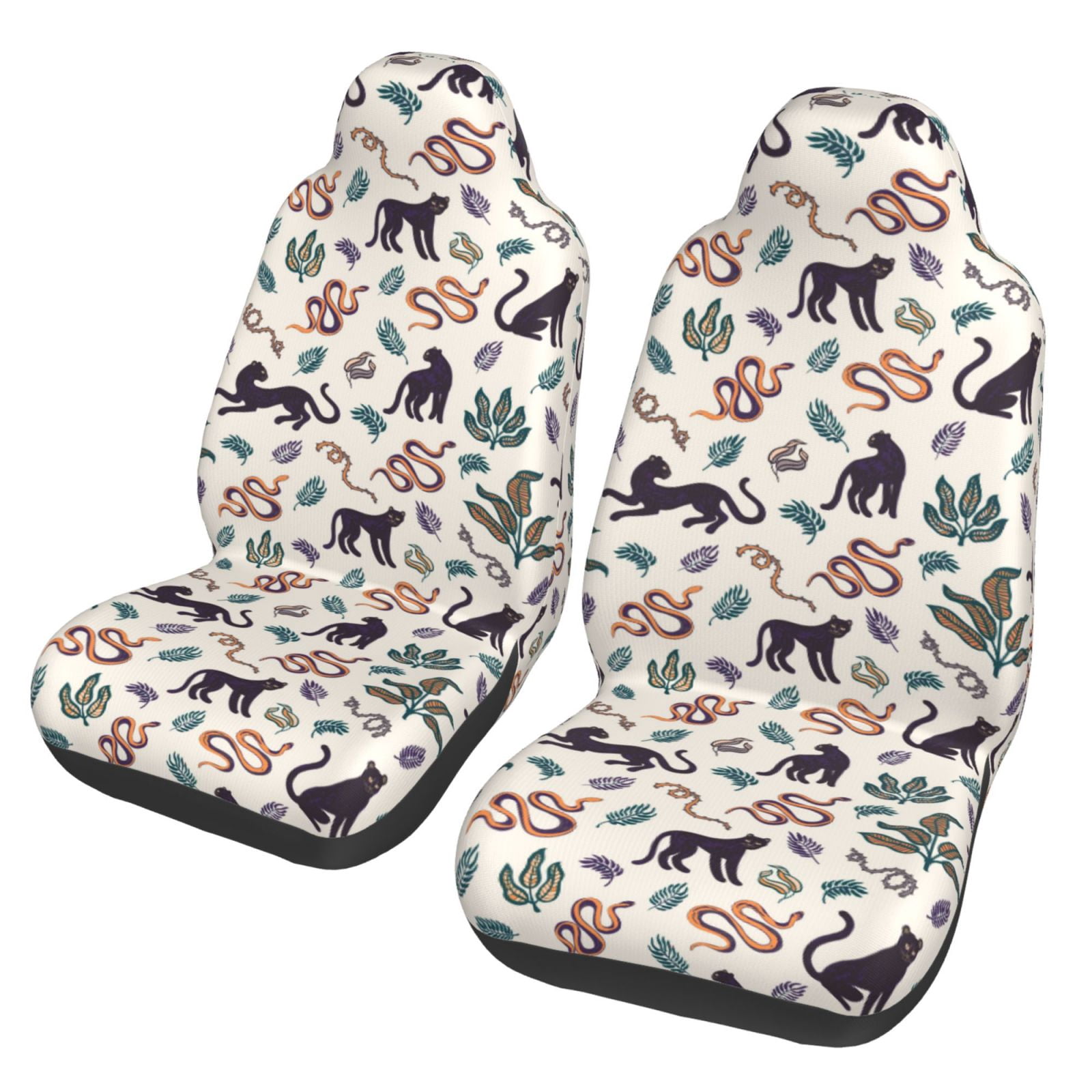 Black Cat Knit Print Pet Car Seat Cover
