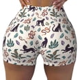 thumbnail image 1 of Yiaed Black Cat And Snake Print Women's Athletic Shorts Running Shorts Sporty Short High Waisted Elastic Workout Shorts for Yoga Gym Running & Sports -Small, 1 of 8
