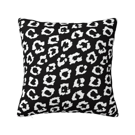 Yiaed Black Leopard Print Pillow Covers Super Soft Decorative Square Throw Pillow Covers Case Cushion Covers for Sofa Couch Bedroom Car Decor(No pillow core)-24"x24"