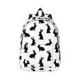 thumbnail image 1 of Yiaed Black Rabbit Print Backpack, Premium Laptop Backpack, Travel Backpack for Women, Lightweight Backpacks, Comfortable Back Pack-Medium, 1 of 5