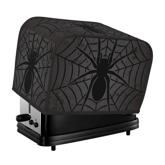 Yiaed Black Spider On Web 1 Print Two Slice Bread Machine Cover, Universal Size Kitchen Appliance Cover for Bread Machine,Bread Machine Cover