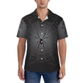 thumbnail image 1 of Yiaed Black Spider On Web Print Hawaiian Shirt for Men Short Sleeve Button Down Shirts Beach Shirts for Men-Large, 1 of 5