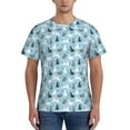 thumbnail image 1 of Yiaed Black White Gray Rabbit Print Mens Short Sleeve Tight Fit T-Shirt, Crewneck Casual Tee-XX-Large, 1 of 5