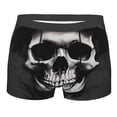 thumbnail image 1 of Yiaed Black White Hat Skull Print Men's Soft Cotton Boxer Shorts Breathable Boxers Underwear Moisture-Wicking Underwear Stretch Boxer Briefs for Man-Small, 1 of 5