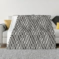 thumbnail image 1 of Yiaed Black White Stripes Print Blanket Throw Blanket Soft Cozy Flannel Blanket for Home Bed Sofa Couch Chair-60"x50", 1 of 6