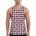 thumbnail image 1 of Yiaed Blue And Red Diamond Print Mens Compression Shirt Slimming Body Shaper Vest Workout Tank Tops Abs Abdomen Undershirts-X-Large, 1 of 7