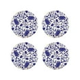 thumbnail image 1 of Yiaed Blue And White Porcelain Pattern Print Leather Coasters for Drinks - Cup Coasters Coffee Table Kitchen Table Bar, Home & Office Gifts Handmade Drink Coasters-Round Shape, 1 of 6