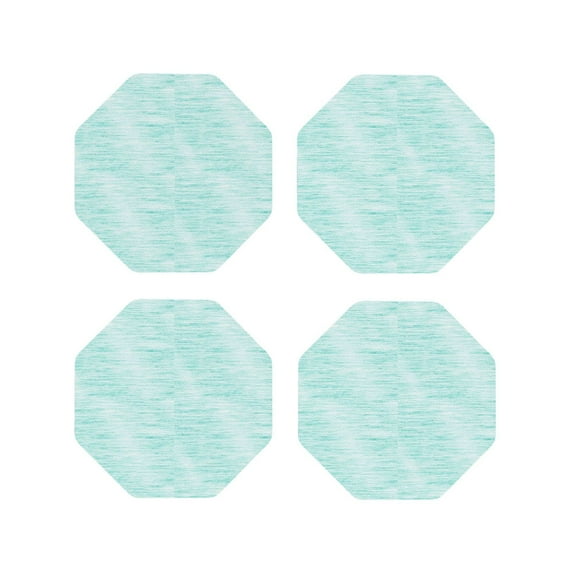 Yiaed Blue Bright Print Leather Coasters for Drinks - Cup Coasters Coffee Table Kitchen Table Bar, Home & Office Gifts Handmade Drink Coasters-Octagon